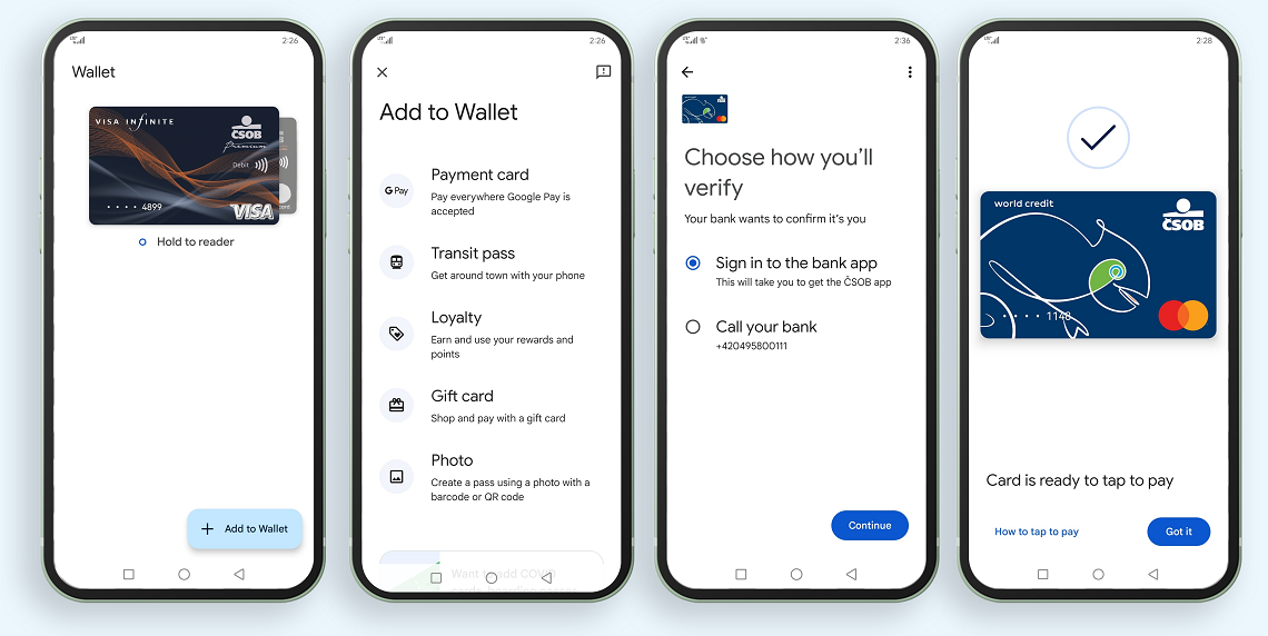 Activation via the Google Wallet application 