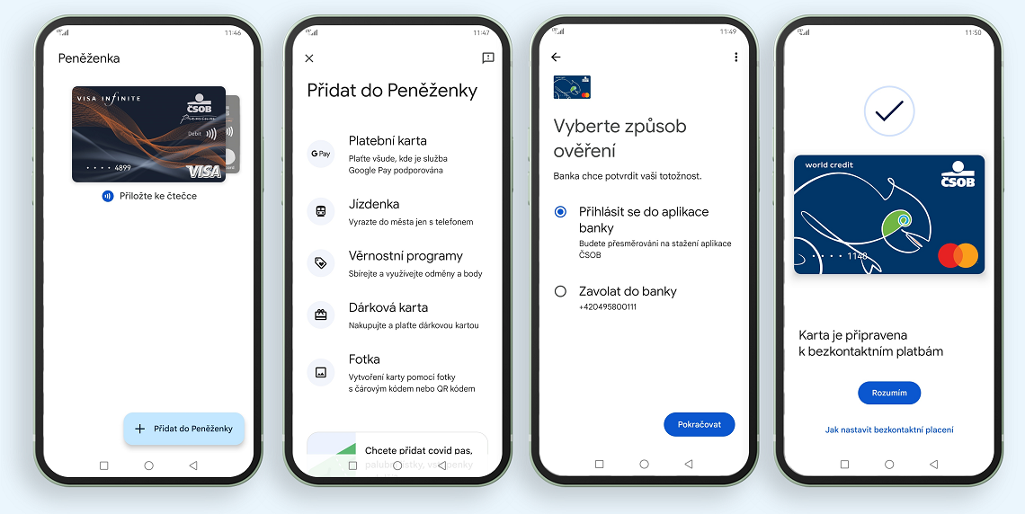Aktivace Google Pay přes aplikaci Peněženka Google