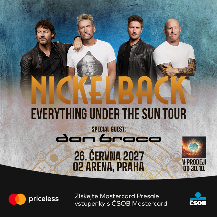 Nickelback, O2 Arena Praha, 26. 6. 2027