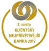 the Most Client-friendly bank for 2017 (2nd place ČSOB)